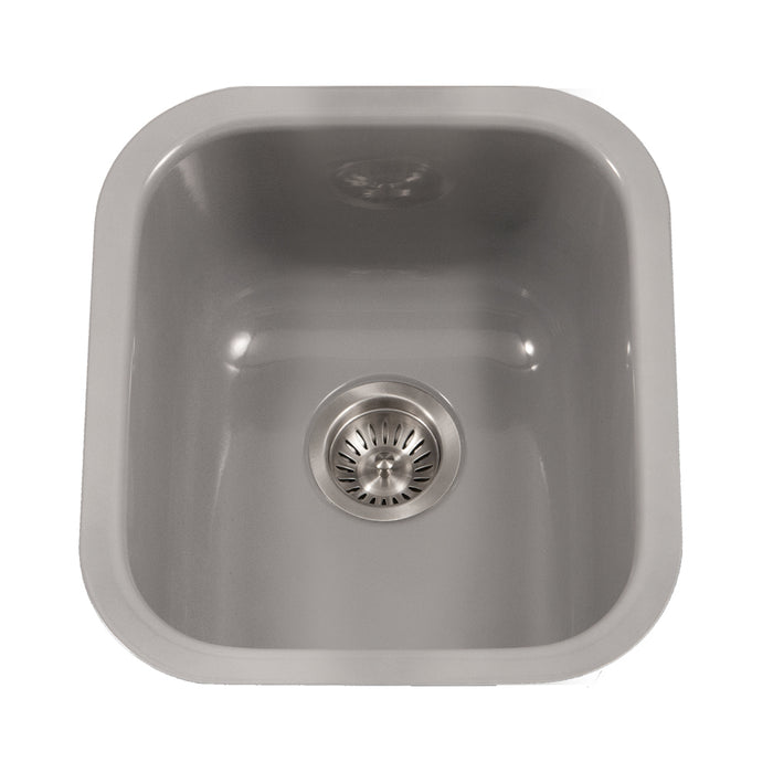 Houzer PCB-1750 SL Porcela 17" Slate Porcelain Enamel Steel Undermount Bar Sink