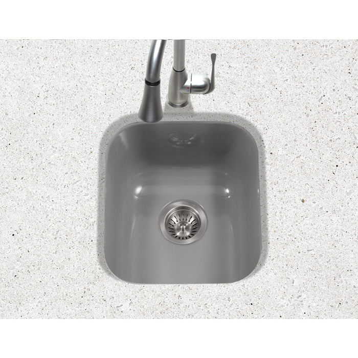 Houzer PCB-1750 SL Porcela 17" Slate Porcelain Enamel Steel Undermount Bar Sink