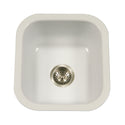 Houzer PCB-1750 WH Porcela 17" White Porcelain Enamel Steel Undermount Bar Sink
