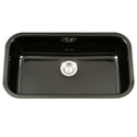 Houzer PCG-3600 BL Porcela 31" Black Porcelain Enamel Steel Undermount Single Bowl Kitchen Sink