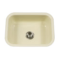 Houzer PCS-2500 BQ Porcela 23" Biscuit Porcelain Enamel Steel Undermount Single Bowl Kitchen Sink