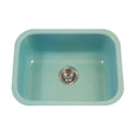 Houzer PCS-2500 MT Porcela 23" Mint Porcelain Enamel Steel Undermount Single Bowl Kitchen Sink