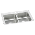 Elkay PSR33224 Stainless Steel 4-Hole Double-Bowl Drop-In Kitchen Sink