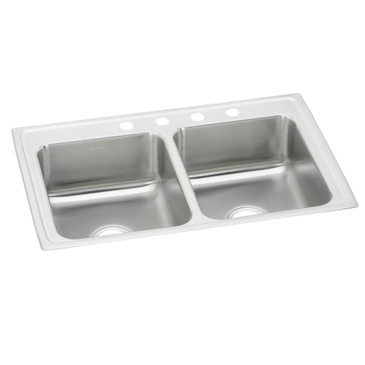 Elkay PSR43224 Stainless Steel 4-Hole Double-Bowl Drop-In Kitchen Sink