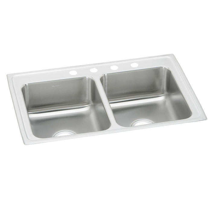 Elkay PSR43224 Stainless Steel 4-Hole Double-Bowl Drop-In Kitchen Sink