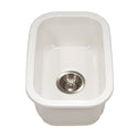 Houzer PTB-1318 WH Platus 13" White Fireclay Undermount Single Bowl Bar Sink