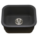 Houzer PTB-1814 BL Platus 18" Black Fireclay Undermount Single Bowl Bar Sink