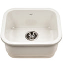 Houzer PTB-1814 BQ Platus 18" Biscuit Fireclay Undermount Single Bowl Bar Sink