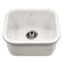 Houzer PTB-1814 WH Platus 18" White Fireclay Undermount Single Bowl Bar Sink