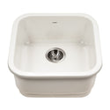 Houzer PTB-1919 BQ Platus 19" Biscuit Fireclay Undermount Square Single Bowl Bar Sink