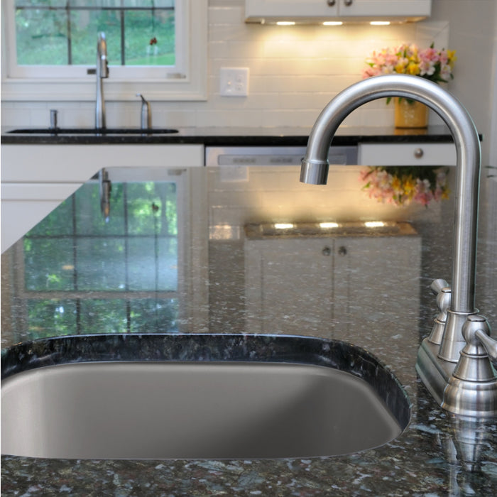 Houzer PTB-1919 GR Platus 19" Gray Fireclay Undermount Square Single Bowl Bar Sink