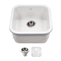 Houzer PTB-1919 WH-C Platus 19" White Fireclay Undermount Square Bar Sink