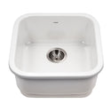 Houzer PTB-1919 WH Platus 19" White Fireclay Square Undermount Single Bowl Bar Sink