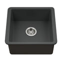 Houzer PTB-2020 BL Platus 20" Black Fireclay Undermount Square Single Bowl Bar Sink