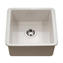 Houzer PTB-2020 BQ Platus 20" Biscuit Fireclay Undermount Square Single Bowl Bar Sink