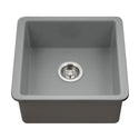Houzer PTB-2020 GR Platus 20" Gray Fireclay Undermount Square Single Bowl Bar Sink