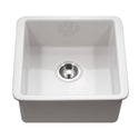 Houzer PTB-2020 WH Platus 20" White Fireclay Undermount Square Single Bowl Bar Sink