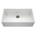 Houzer PTG-3600 WH Platus 36" White Fireclay Apron Front Farmhouse Single Bowl Kitchen Sink