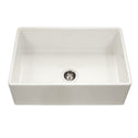 Houzer PTG-4300 BQ Platus 33" Biscuit Fireclay Apron Front Farmhouse Single Bowl Kitchen Sink
