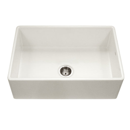 Houzer PTG-4300 BQ Platus 33" Biscuit Fireclay Apron Front Farmhouse Single Bowl Kitchen Sink