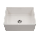 Houzer PTS-2600 BQ Platus 26" Biscuit Fireclay Apron Front Farmhouse Single Bowl Kitchen Sink
