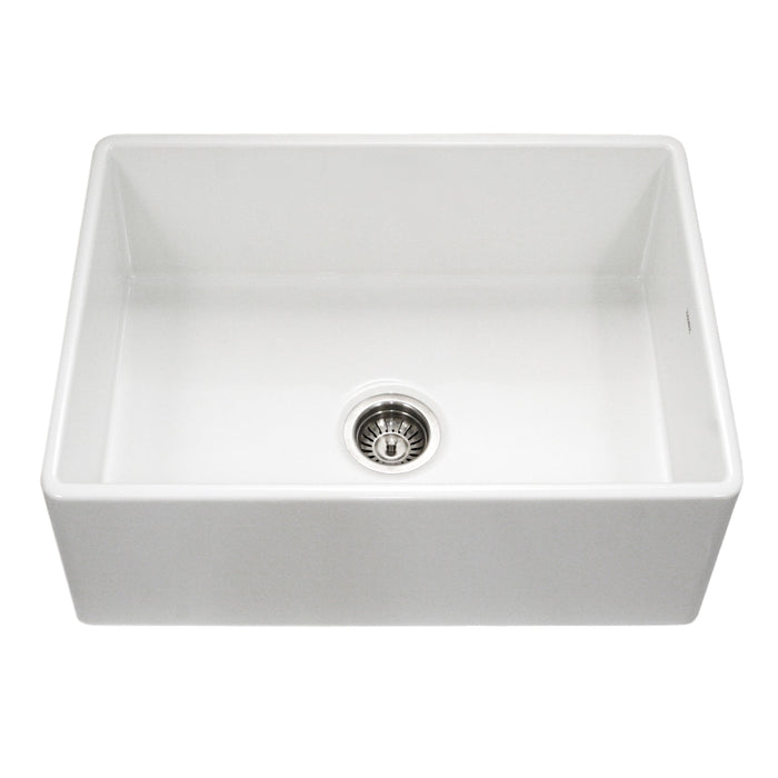 Houzer PTS-4100 WH Platus 30" White Fireclay Apron Front Farmhouse Single Bowl Kitchen Sink