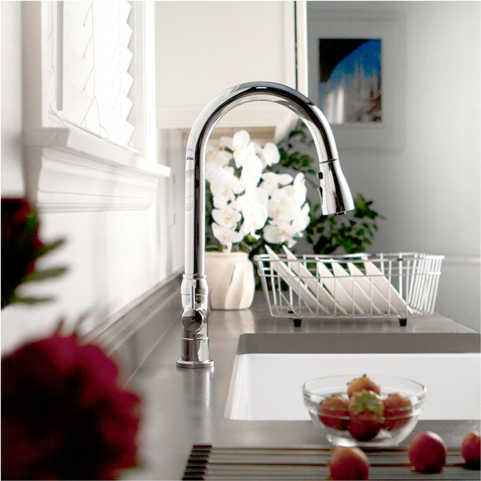 Houzer PTS-4100 WH Platus 30" White Fireclay Apron Front Farmhouse Single Bowl Kitchen Sink