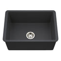 Houzer PTU-2800 BL Platus 26" Black Fireclay Undermount Single Bowl Kitchen Sink