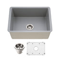 Houzer PTU-2800 GR-C Platus 26" Gray Fireclay Undermount Single Bowl Kitchen Sink
