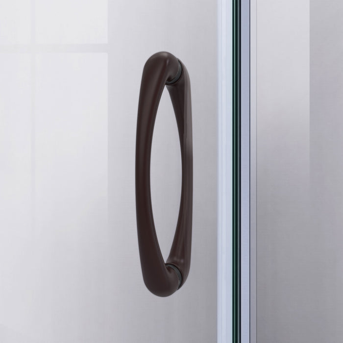 DreamLine E2703333XFQ0006 Prime 33" x 33" x 78 3/4"H Shower Enclosure, Base, and White Wall Kit in Oil Rubbed Bronze and Frosted Glass