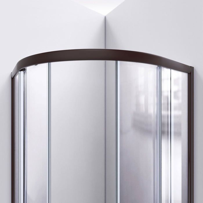 DreamLine E2703636XFQ0006 Prime 36" x 36" x 78 3/4"H Shower Enclosure, Base, and White Wall Kit in Oil Rubbed Bronze and Frosted Glass