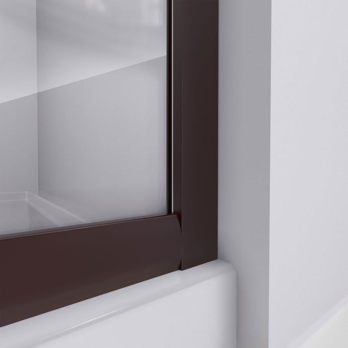 DreamLine E2703636XFQ0006 Prime 36" x 36" x 78 3/4"H Shower Enclosure, Base, and White Wall Kit in Oil Rubbed Bronze and Frosted Glass