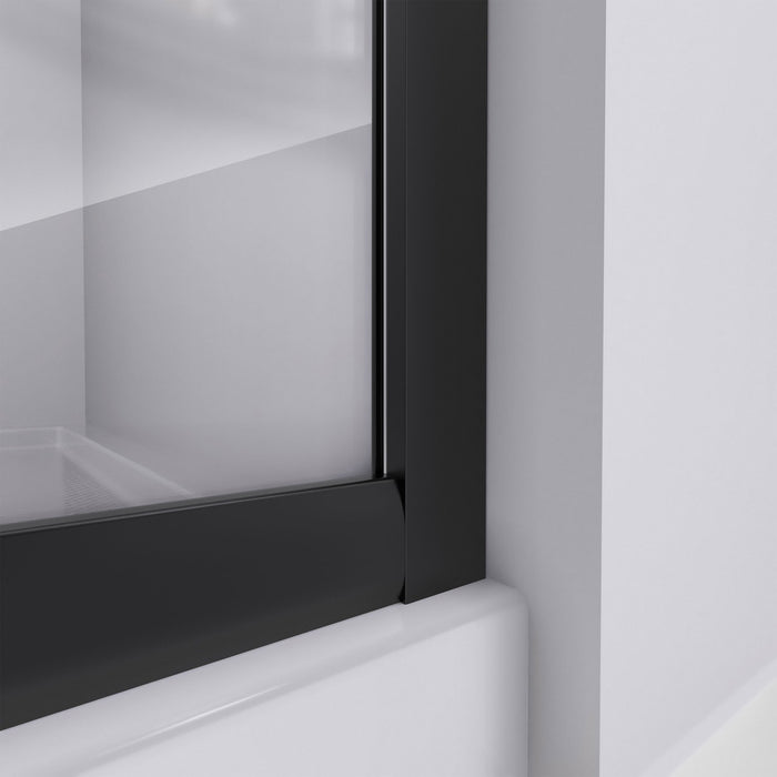 DreamLine E2703333XXQ0009 Prime 33" x 33" x 78 3/4"H Shower Enclosure, Base, and White Wall Kit in Satin Black and Clear Glass