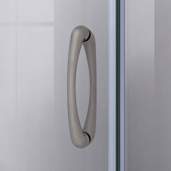 DreamLine E2703636XFQ0004 Prime 36" x 36" x 78 3/4"H Shower Enclosure, Base, and White Wall Kit in Brushed Nickel and Frosted Glass