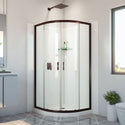 DreamLine E2703333XXQ0006 Prime Shower Enclosure, Base,, White Wall Kit in Oil Rubbed Bronze, Clear Glass
