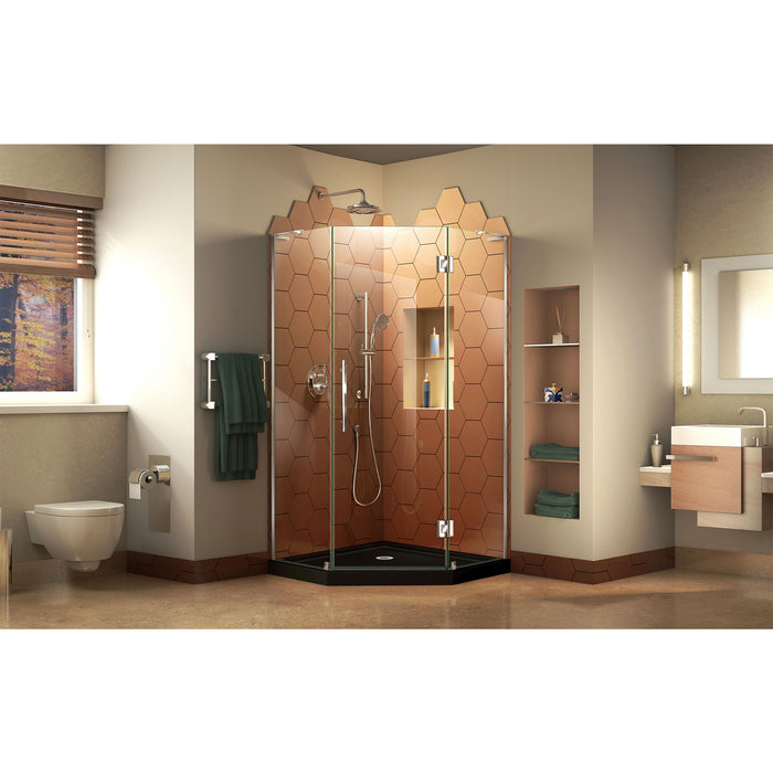 DreamLine DL-6060-88-01 Prism Plus 36" x 74 3/4" Frameless Neo-Angle Shower Enclosure in Chrome with Black Base