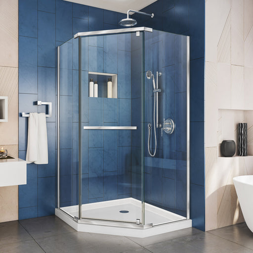 DreamLine SHEN-2140400-01 Prism 40 1/8"x 72"Frameless Neo-Angle Pivot Shower Enclosure in Chrome - Bath4All