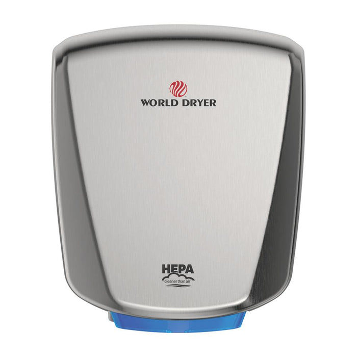 World Dryer Q-972A2 HEPA-Filtered VERDEdri Wall-Mount ADA Hand Dryer, Universal Voltage