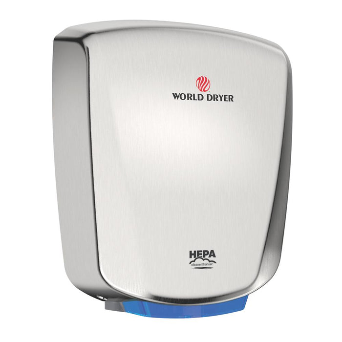 World Dryer Q-972A2 HEPA-Filtered VERDEdri Wall-Mount ADA Hand Dryer, Universal Voltage