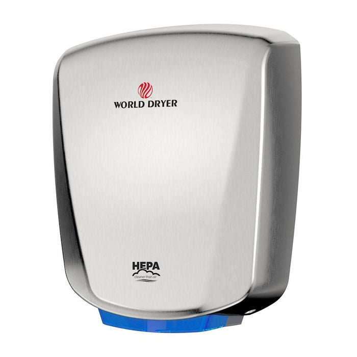 World Dryer Q-972A2 HEPA-Filtered VERDEdri Wall-Mount ADA Hand Dryer, Universal Voltage