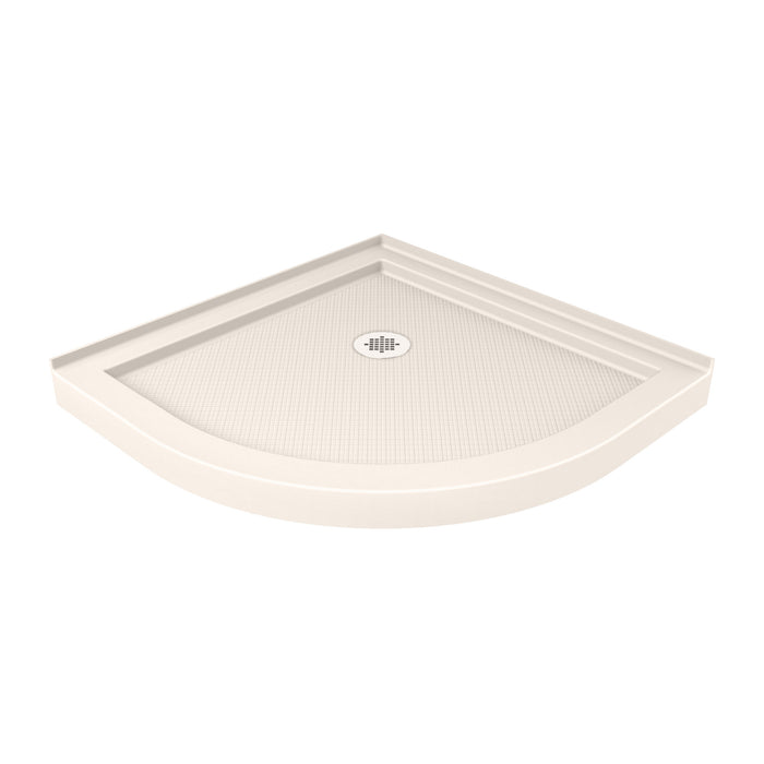 DreamLine DL-6702-22-04FR Prime 36" x 74 3/4" Semi-Frameless Frosted Glass Sliding Shower Enclosure in Brushed Nickel with Biscuit Base Kit