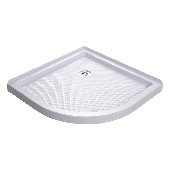 DreamLine DL-6702-01FR Prime 36"x 74 3/4"Semi-Frameless Frosted Glass Sliding Shower Enclosure in Chrome with White Base Kit - Bath4All
