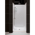 DreamLine DL-6194C-01 36"D x 36"W x 76 3/4"H Center Drain Acrylic Shower Base and QWALL-5 Backwall Kit In White - Bath4All
