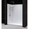 DreamLine DL-6189L-01 30"D x 60"W x 76 3/4"H Left Drain Acrylic Shower Base and QWALL-5 Backwall Kit In White - Bath4All
