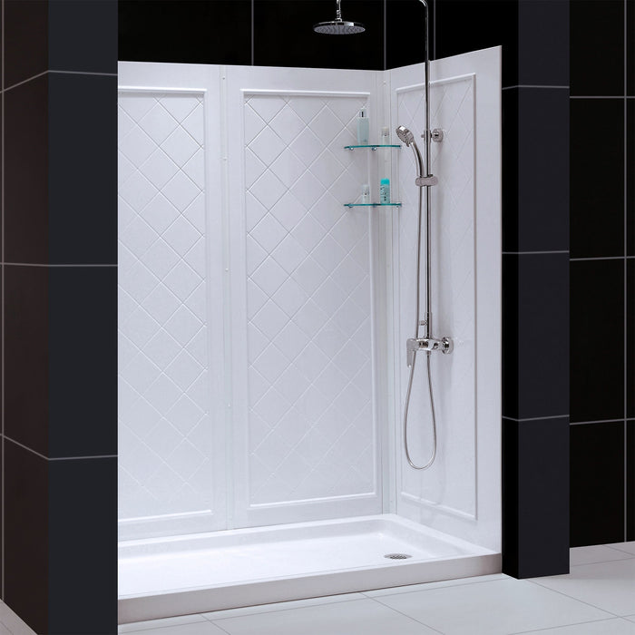 DreamLine DL-6118-CLR-06 Infinity-Z 34" D x 60" W x 76 3/4" H Clear Sliding Shower Door in Oil Rubbed Bronze, Right Drain Base and Backwalls