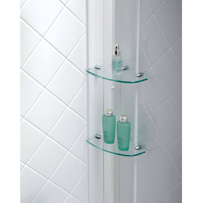 DreamLine DL-6118C-04CL Infinity-Z 34"D x 60"W x 76 3/4"H Clear Sliding Shower Door in Brushed Nickel, Center Drain Base and Backwalls