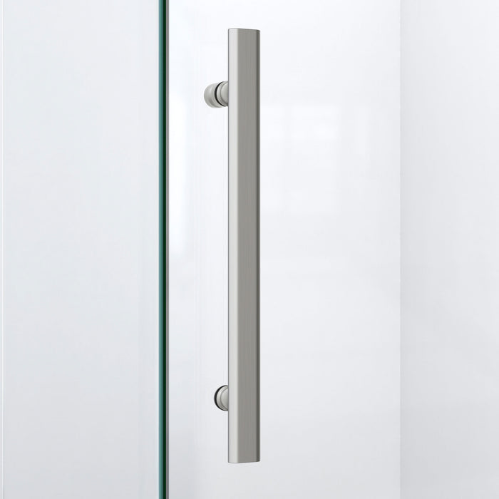 DreamLine DL-6062-22-04 Prism Plus 40" x 74 3/4" Frameless Neo-Angle Shower Enclosure in Brushed Nickel with Biscuit Base