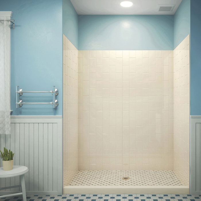 Dreamline SHBW-1554760-22 QWALL-VS 50-54"W x 41-1/2"D x 76"H Acrylic Backwall Kit in Biscuit