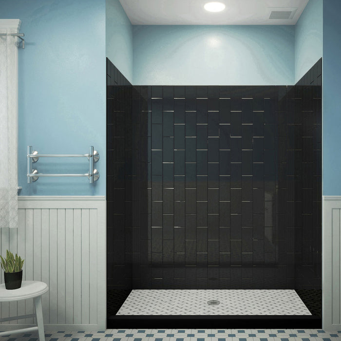 Dreamline SHBW-1548760-88 QWALL-VS 44-48"W x 41-1/2"D x 76"H Acrylic Backwall Kit in Black