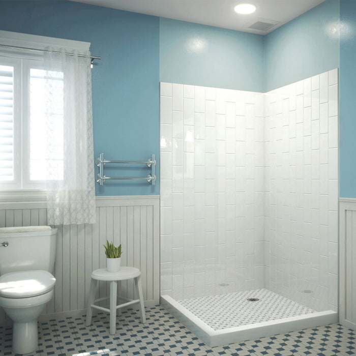 Dreamline SHBW-1541760-00 QWALL-VS 41-1/2"W x 41-1/2"D x 76"H Acrylic Corner Backwall Kit in White
